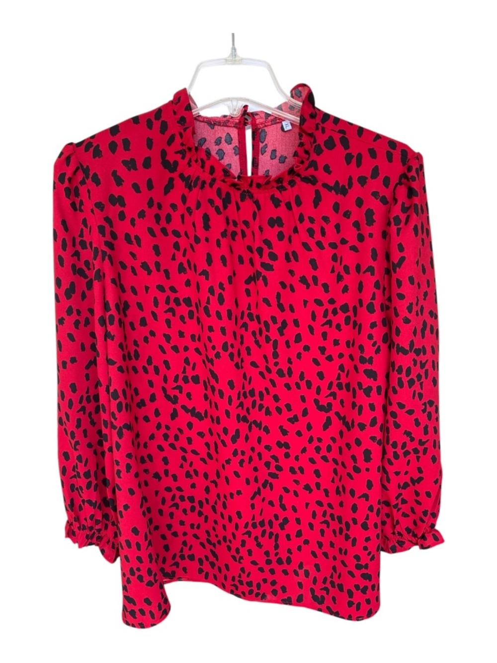Unbranded Red with Black Printed Blouse-Size XL